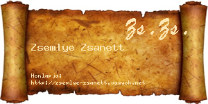 Zsemlye Zsanett névjegykártya